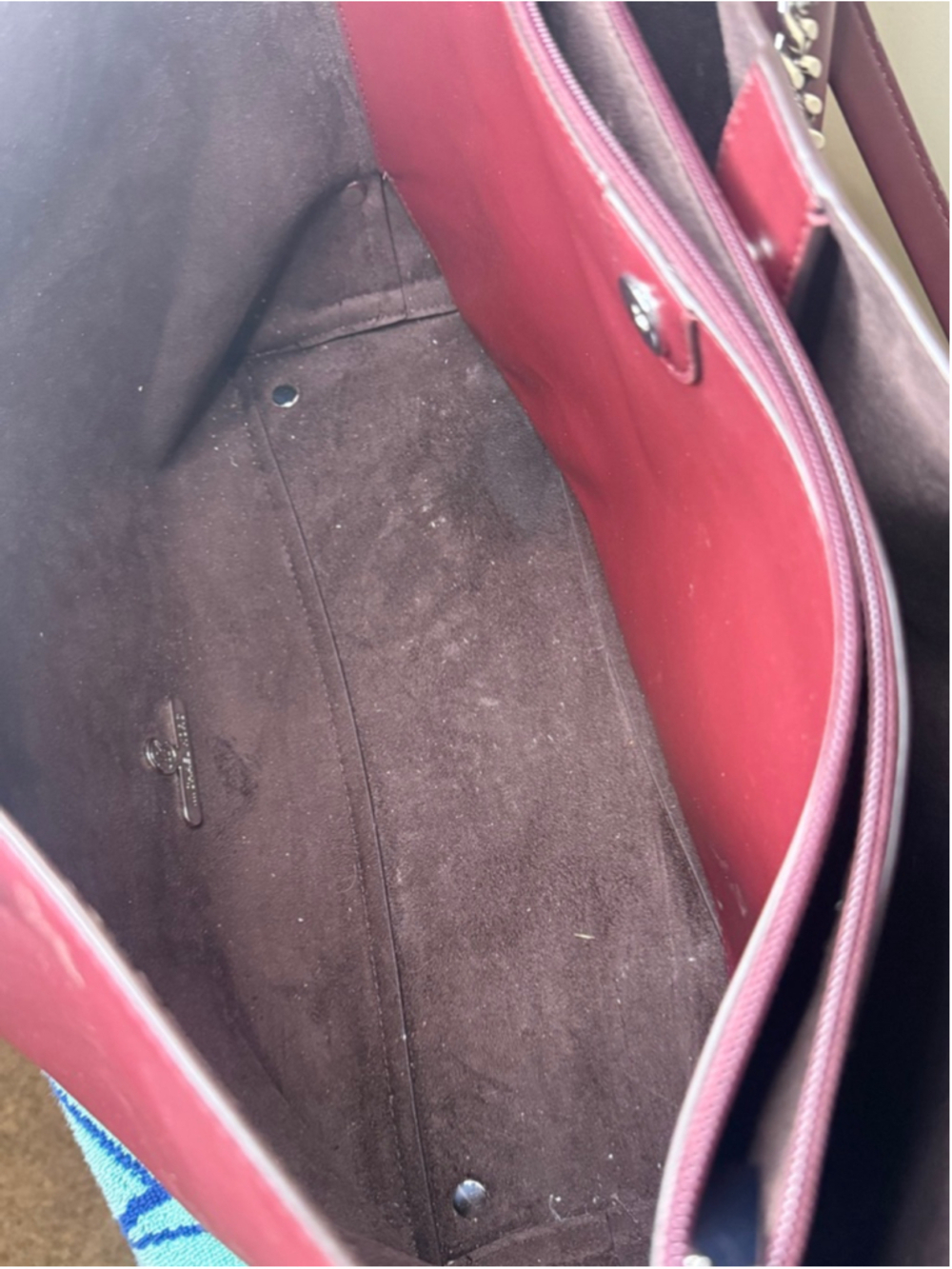 Women's Michael Kors Zena Burgundy Tote Bag - Picture 4 of 8